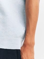 NN.07 Blue Gustav Full Zip Short Sleeve Knit Shirt - Image 6 of 8