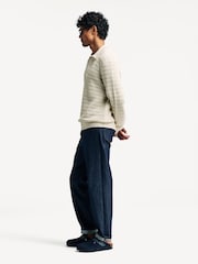 NN.07 Cream Josh Textured Long Sleeve Knit Polo Sweater - Image 3 of 8