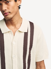 NN.07 Natural Ares Textured Stitch Short Sleeve Knit Shirt - Image 5 of 7
