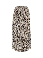 Kaffe Natural BPdagmar Leopard Print Midi Skirt - Image 5 of 6