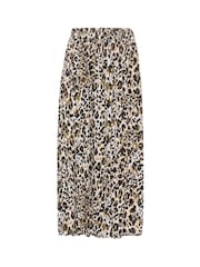 Kaffe Natural BPdagmar Leopard Print Midi Skirt - Image 6 of 6