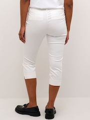 Kaffe KAlea Slim Fit Cropped Capri White Trousers - Image 2 of 6
