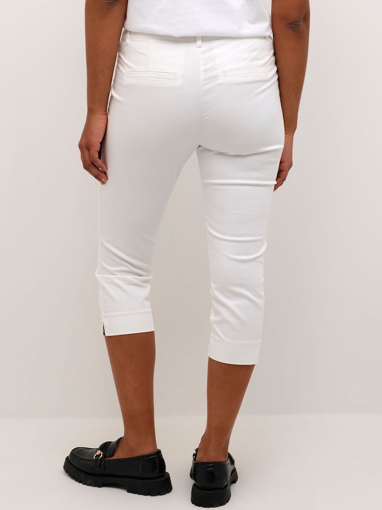 Kaffe KAlea Slim Fit Cropped Capri White Trousers - Image 2 of 6