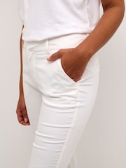 Kaffe KAlea Slim Fit Cropped Capri White Trousers - Image 4 of 6
