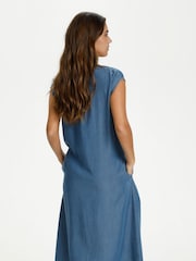 Kaffe Blue BPelina Short Sleeve Denim Midi Dress - Image 3 of 6