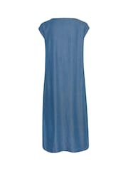 Kaffe Blue BPelina Short Sleeve Denim Midi Dress - Image 6 of 6