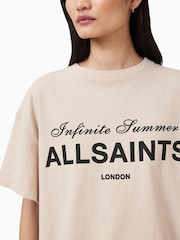 Кремовый - AllSaints Avri 100% Cotton T-Shirt - Image 4 of 7