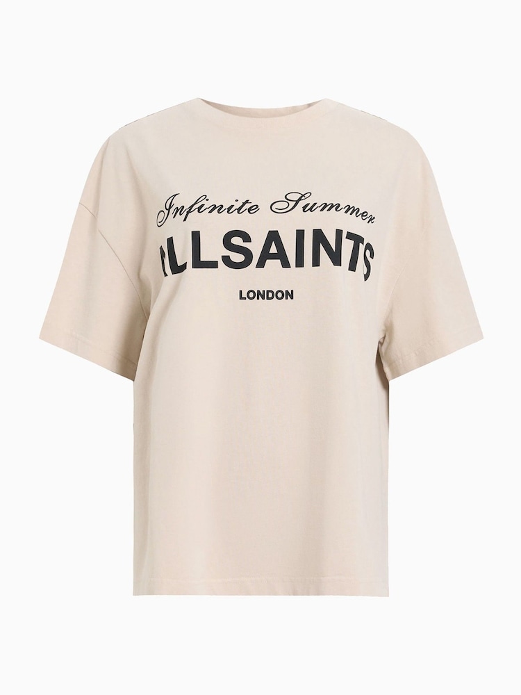 Кремовый - AllSaints Avri 100% Cotton T-Shirt - Image 7 of 7