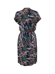 Kaffe Blue KAjenn V-Neck Short Sleeve Midi Dress - Image 6 of 6