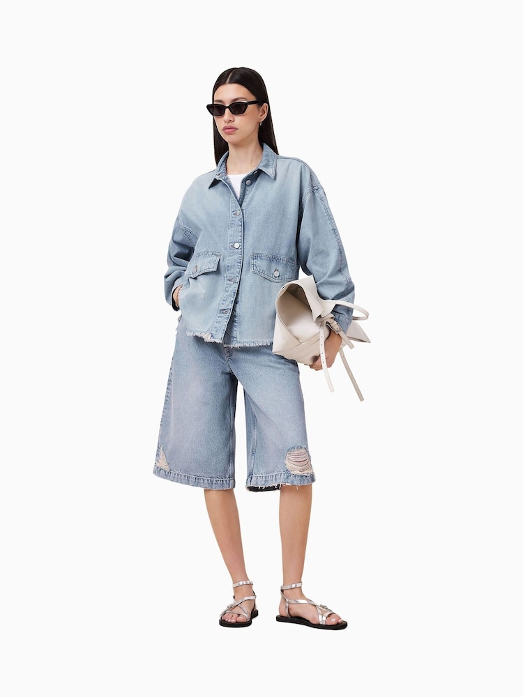 AllSaints Blue Hettie Denim Shacket - Image 1 of 9 AllSaints Blue Hettie Denim Shacket - Image 1 of 9