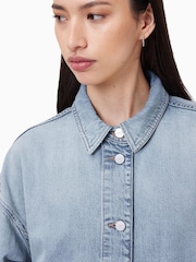 AllSaints Blue Hettie Denim Shacket - Image 3 of 9