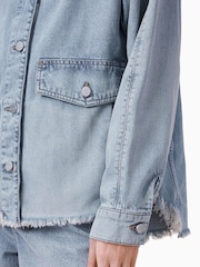 AllSaints Blue Hettie Denim Shacket - Image 6 of 9