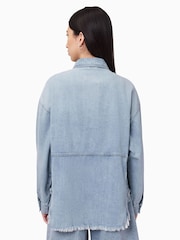 AllSaints Blue Hettie Denim Shacket - Image 8 of 9