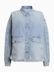 AllSaints Blue Hettie Denim Shacket - Image 9 of 9