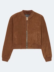 Brunt ruskind - AllSaints Orten sort bomberjakke - Billede 8 af 8