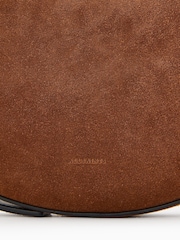 AllSaints Brown Halfmoon Suede Xbody Bag - Image 5 of 7