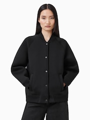 AllSaints Black Nicola Bomber Jacket - Image 1 of 7