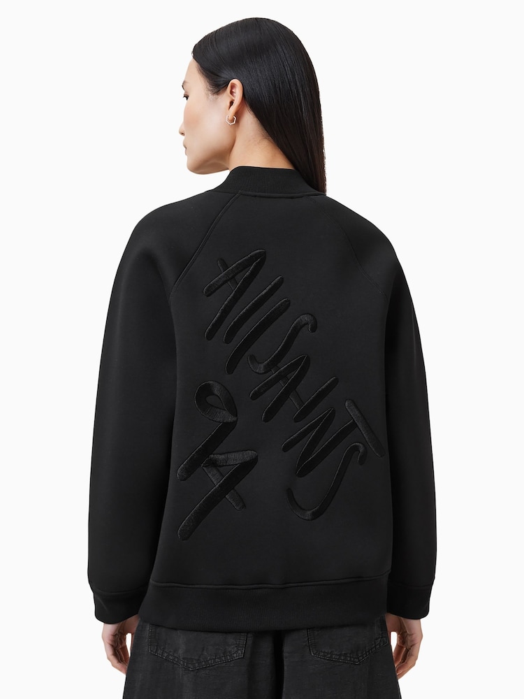 AllSaints Black Nicola Bomber Jacket - Image 2 of 7