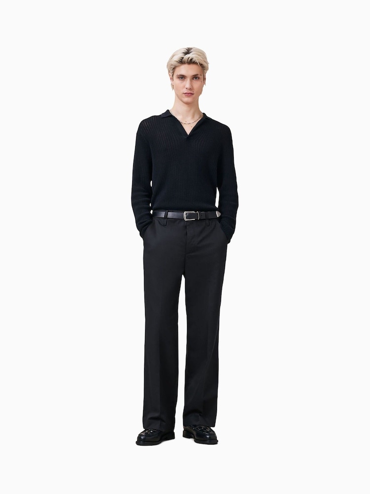 AllSaints Black Tanner Trousers - Image 1 of 6
