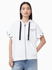 AllSaints White 100% Organic Cotton Omnium Amphia Hoodie - Image 4 of 9