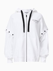 AllSaints White 100% Organic Cotton Omnium Amphia Hoodie - Image 9 of 9