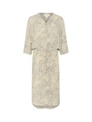 Soaked in Luxury Grey SLZaya Long Sleeve V-Neck Maxi Dress - Image 1 of 2