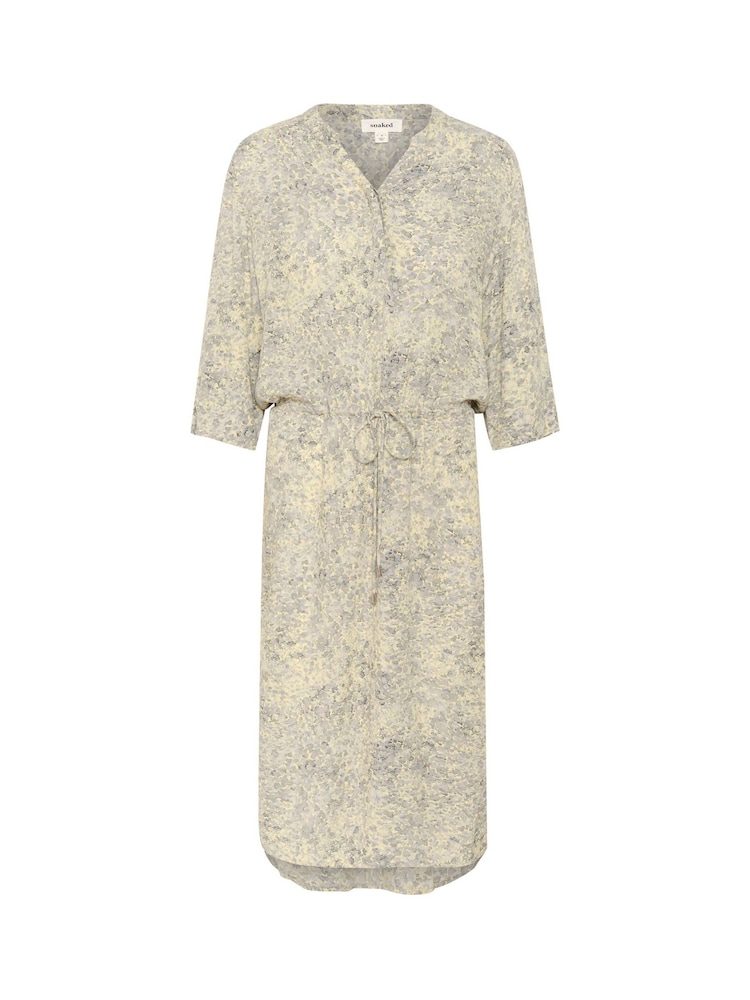 Soaked in Luxury Grey SLZaya Long Sleeve V-Neck Maxi Dress - Image 1 of 2