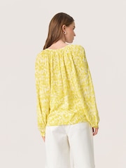 Soaked in Luxury Yellow SLZaya V-Neck Long Sleeve Blouse - Image 2 of 6