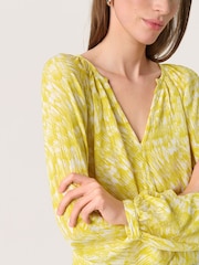 Soaked in Luxury Yellow SLZaya V-Neck Long Sleeve Blouse - Image 4 of 6