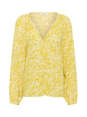 Soaked in Luxury Yellow SLZaya V-Neck Long Sleeve Blouse - Image 5 of 6