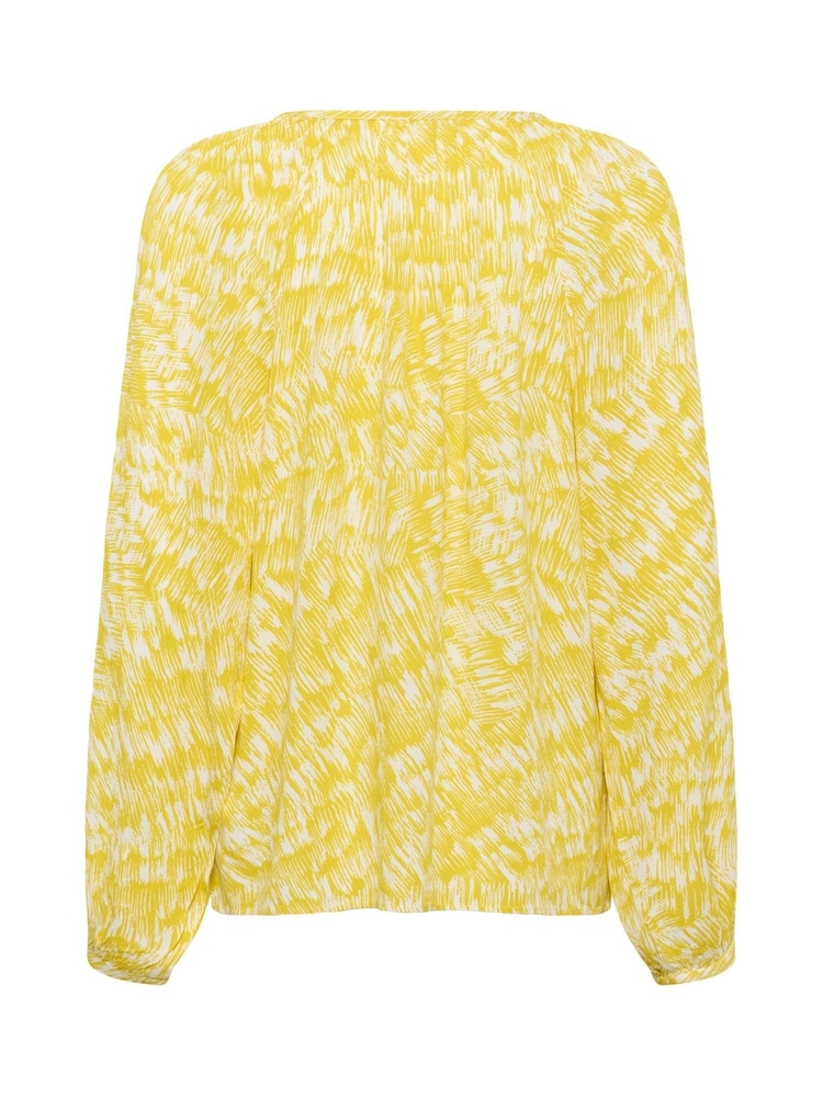 Soaked in Luxury Yellow SLZaya V-Neck Long Sleeve Blouse - Image 6 of 6