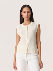 Soaked in Luxury SLSusanna Knit 100% Cotton Vest - Image 1 of 6
