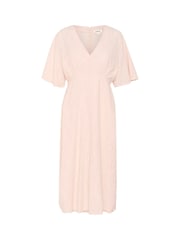 Soaked in Luxury Pink 100% Cotton SLJoella Short Sleeve Midi Dress - Image 1 of 2