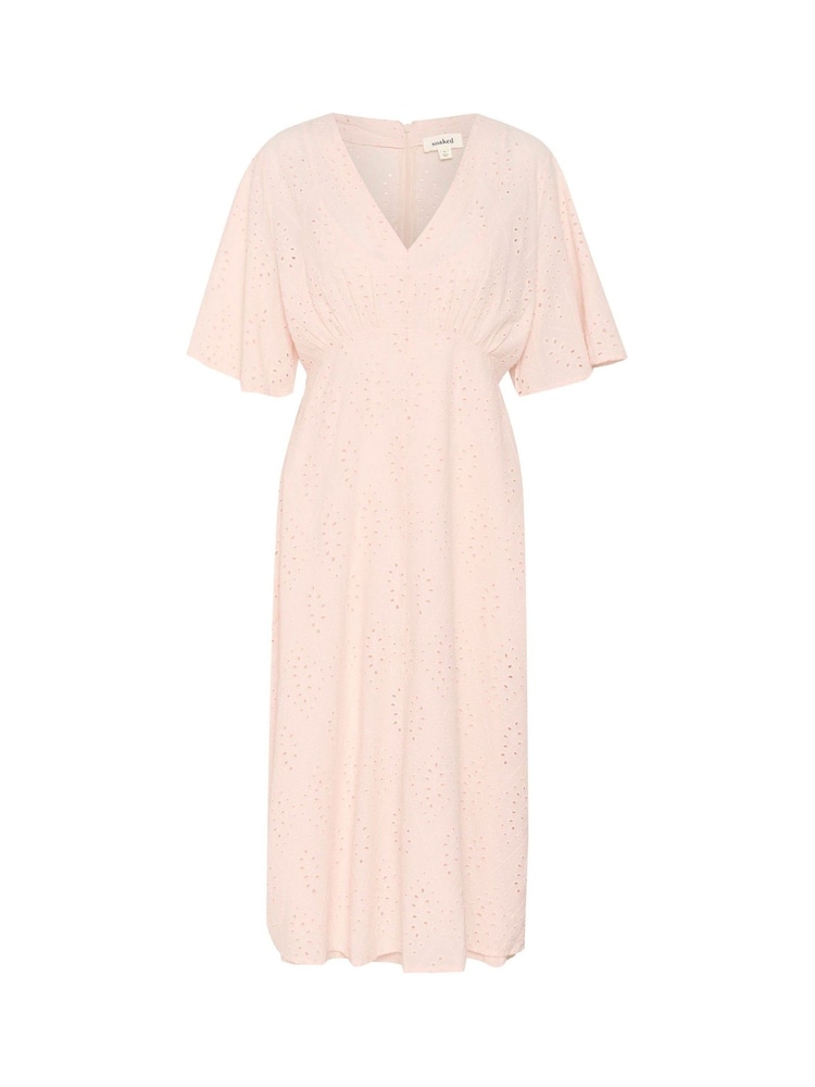 Soaked in Luxury Pink 100% Cotton SLJoella Short Sleeve Midi Dress - Image 1 of 2
