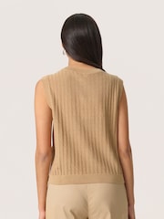 Soaked in Luxury SLSusanna 100% Cotton Knit Brown Vest - Image 2 of 6