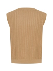 Soaked in Luxury SLSusanna 100% Cotton Knit Brown Vest - Image 6 of 6