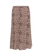Cream CRTiah Animal Print Midi Brown Skirt - Image 6 of 6