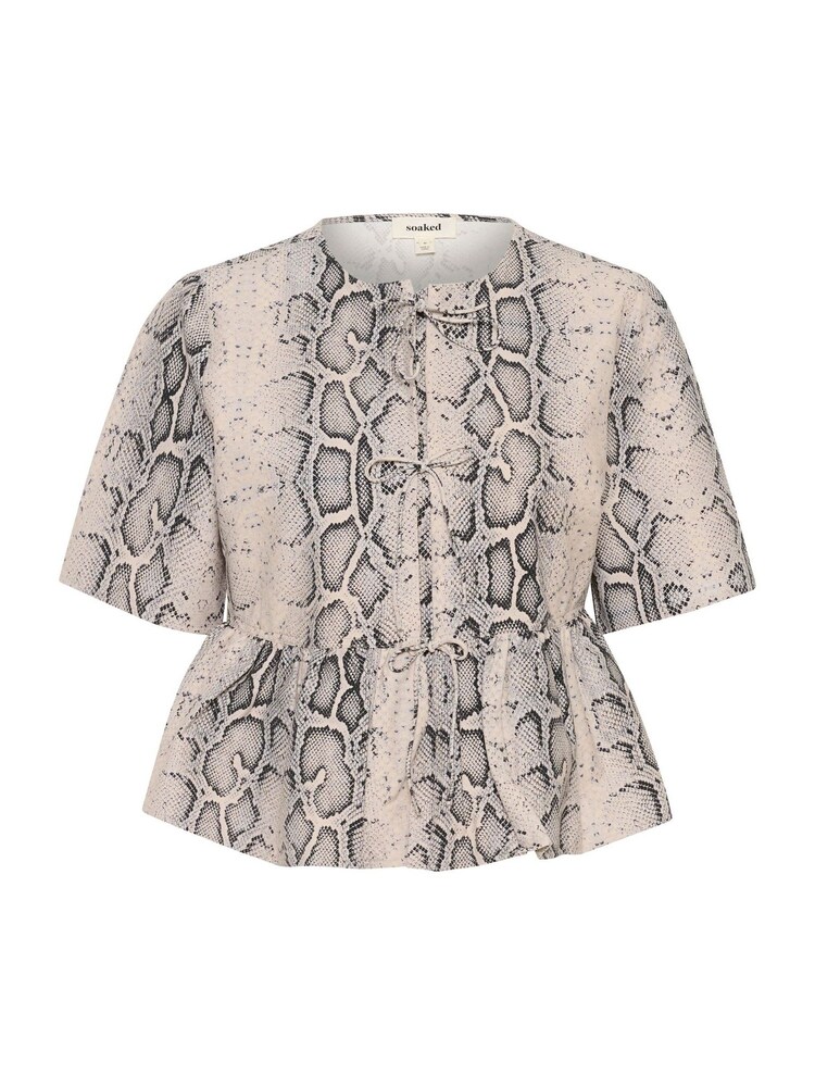 Soaked in Luxury Grey SLXala Snake Print Blouse - Image 1 of 2