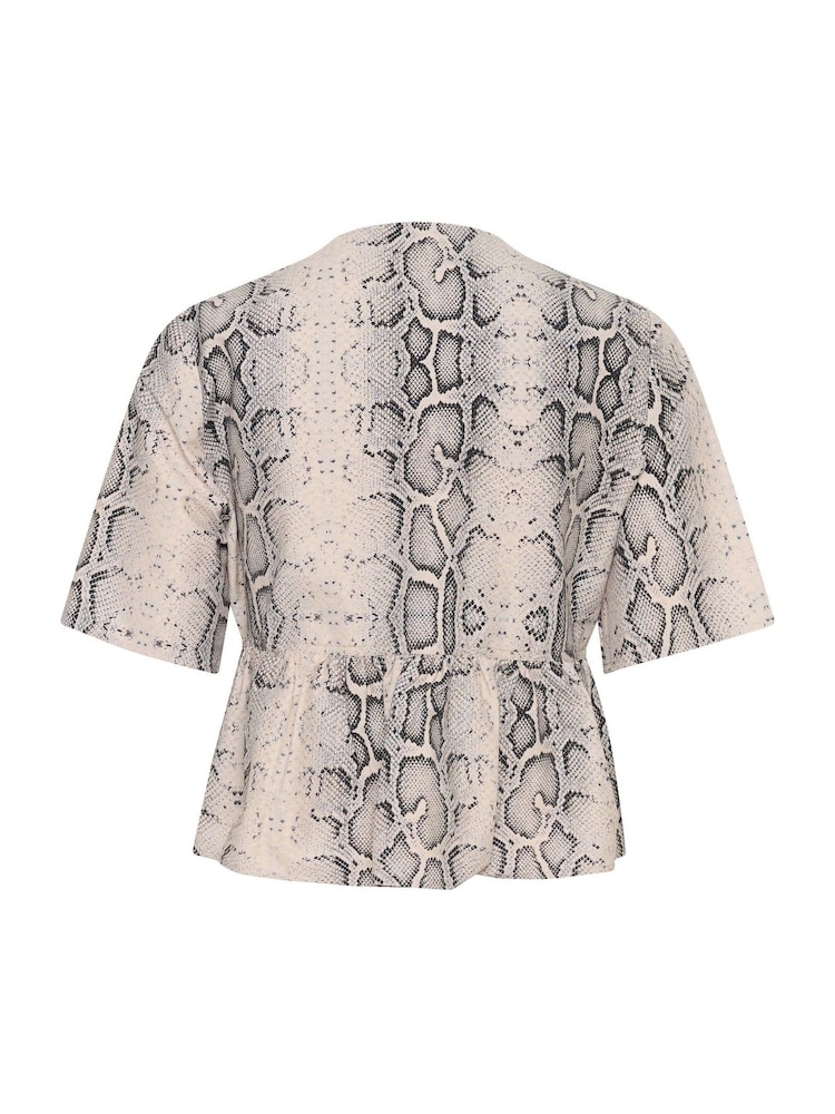 Soaked in Luxury Grey SLXala Snake Print Blouse - Image 2 of 2