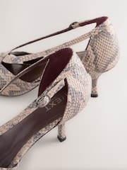 Neutral Snake Forever Comfort® Pointed Toe Strappy Asymmetric Court Heels - Image 5 of 5