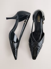 Black Snake Forever Comfort® Pointed Toe Strappy Asymmetric Court Heels - Image 2 of 5