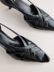 Black Snake Forever Comfort® Pointed Toe Strappy Asymmetric Court Heels - Image 4 of 5