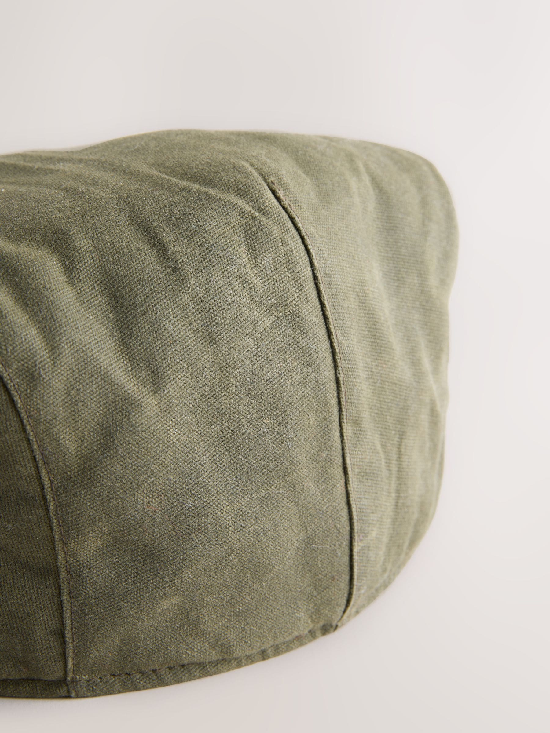 Buy Khaki Green Wax Canvas Flat Cap from Next USA