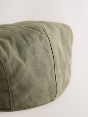 Khaki Green Wax Canvas Flat Cap - Image 2 of 3
