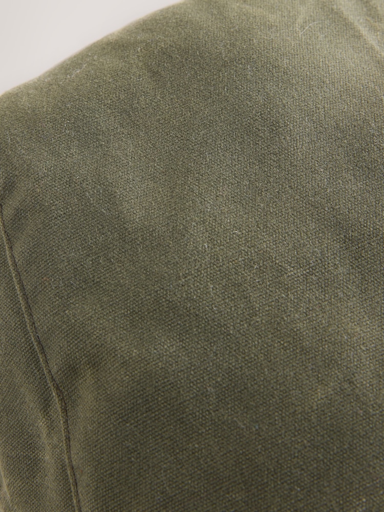 Khaki Green Wax Canvas Flat Cap - Image 3 of 3