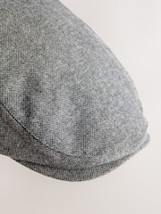 Charcoal Herringbone Flat Cap - Image 3 of 3