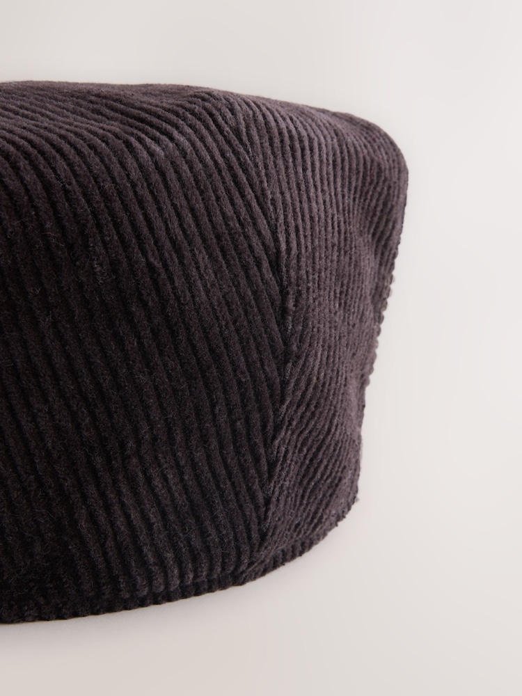 Chocolate Brown Cord Flat Cap - Image 2 of 3