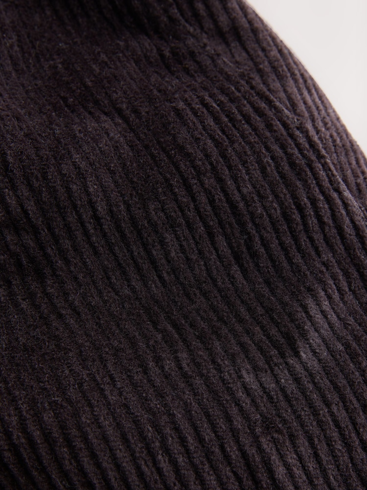 Chocolate Brown Cord Flat Cap - Image 3 of 3