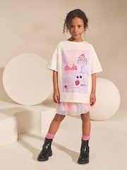 Gelato Ecru White Oversized Graphic Print T-Shirt (3-16yrs) - Image 2 of 7