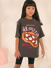 Charcoal Grey Tomato Oversized Graphic Print T-Shirt (3-16yrs) - Image 1 of 4